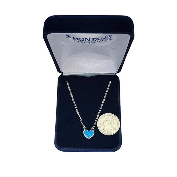 Montana Silversmiths Hidden Lake Glacial Pools Heart Necklace New! - Picture 4 of 9